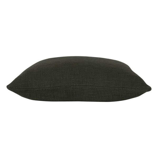 Renwil Sandro Deep Olive Woven Cotton Pillow 22 x 22 PWFL1469 - side view of woven cotton pillow