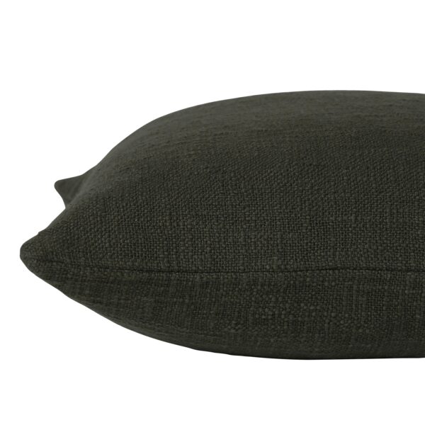 Renwil Sandro Deep Olive Woven Cotton Pillow 22 x 22 PWFL1469 - close-up of olive cotton edge