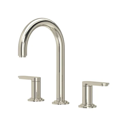 Riobel Arca™ Widespread Lavatory Faucet With C-Spout — Polished Nickel