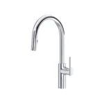 Riobel Lateral Pull-Down Kitchen Faucet With C-Spout — Chrome