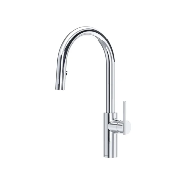 Riobel Lateral Pull-Down Kitchen Faucet With C-Spout — Chrome