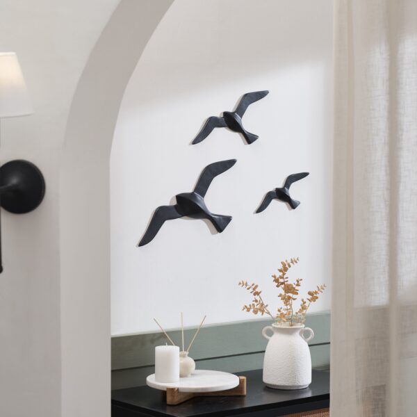 Renwil Stevens Matte Black Metal Wall Art — Set of 3 — product view 4 — W6744