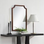 Renwil Sintra Walnut-Finish Shaped Wall Mirror MT2709 - alternate styled view of shaped wall mirror