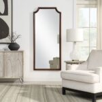 Renwil Otara Walnut-Finish Full Length Mirror MT2710 - full length wall display in a living room