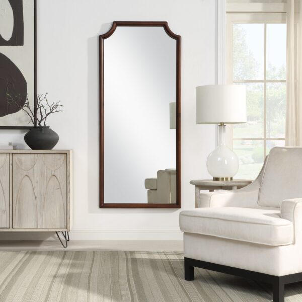 Renwil Otara Walnut-Finish Full Length Mirror MT2710 - full length wall display in a living room