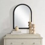 Renwil Olfito Matte Black Pine Arch Mirror MT2715 - alternate styled wall display above a dresser