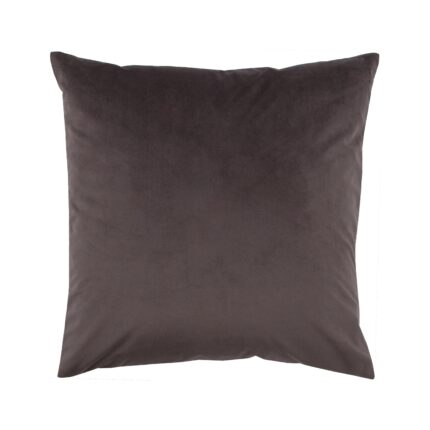 Renwil Chestnut Brown Velvet-Front Pillow 20 x 20 PWFL1091 - front view of brown square pillow