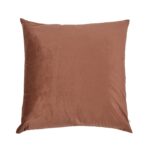 Renwil Claudia Rust Poly-Velvet Pillow 24 x 24 PWFL1328 - front view of rust-coloured square pillow