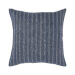 Renwil Oakley Navy and White Striped Linen Pillow 20 x 20 PWFL1398 - front view of navy and white striped linen pillow