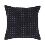 Renwil Brittany Black and White Dobby-Dot Linen Pillow 20 x 20 PWFL1400 - front view of black linen pillow with white dots