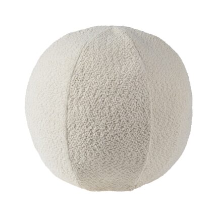 Renwil Solan Ivory Boucle Sphere Pillow 12 x 12 PWFL1416 - front view of ivory boucle sphere pillow