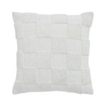 Renwil Terrah Ivory Knitted Cotton Pillow 20 x 20 PWFL1451 - front view of ivory textured cotton pillow