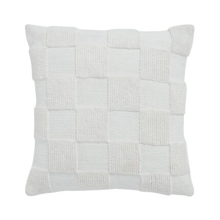 Renwil Terrah Ivory Knitted Cotton Pillow 20 x 20 PWFL1451 - front view of ivory textured cotton pillow