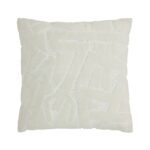 Renwil Merano Ivory Embroidered Cotton Pillow 20 x 20 PWFL1466 - front view of ivory embroidered cotton pillow