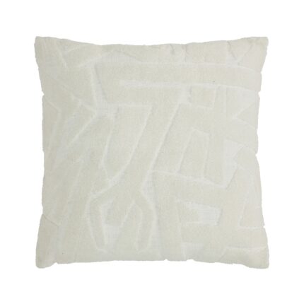 Renwil Merano Ivory Embroidered Cotton Pillow 20 x 20 PWFL1466 - front view of ivory embroidered cotton pillow
