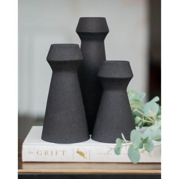 Renwil Granfeld Black Iron Vases - Set of 3 — product detail view 4