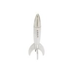 Renwil Rush Decorative Sculpture STA432 — polished silver aluminum rocket sculpture