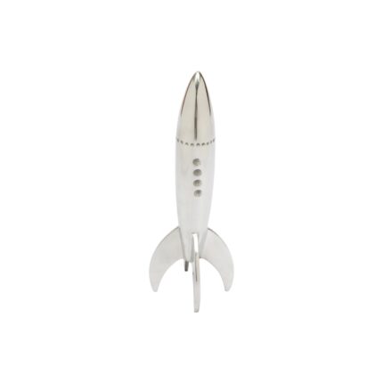 Renwil Rush Decorative Sculpture STA432 — polished silver aluminum rocket sculpture