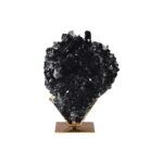 Renwil Burnett STA560 faceted black resin sculpture on brass-coloured base