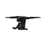 Renwil Mortal STA727 matte black seated figure sculpture with outstretched arms