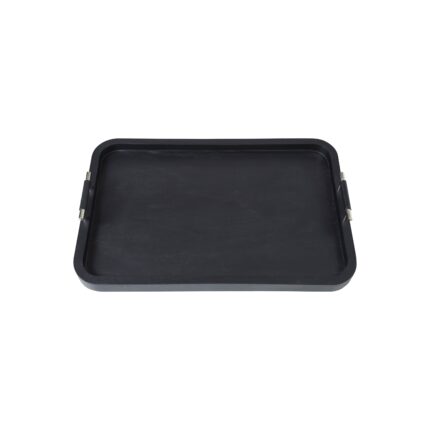 Renwil Hudson Black Wood Tray — full view of the matte black mango wood tray