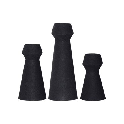 Renwil Granfeld Black Iron Vases - Set of 3 — main product view