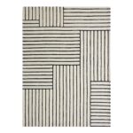 Renwil Arctica Ivory and Black Wool Rug 5 ft 3 in x 7 ft 3 in RARC-10182-57 - full view of the ivory and black geometric wool rug