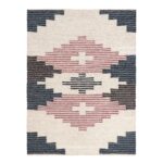 Renwil Annie Ivory Charcoal and Pink Rug 5 x 7 ft RANN-49527-58 - full view of the ivory charcoal and pink geometric rug