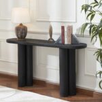 Renwil Dayna TA492 sandblasted black mango wood console table — product view 4