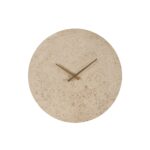 Renwil Fusion Wall Clock CL260 — natural travertine clock, front view