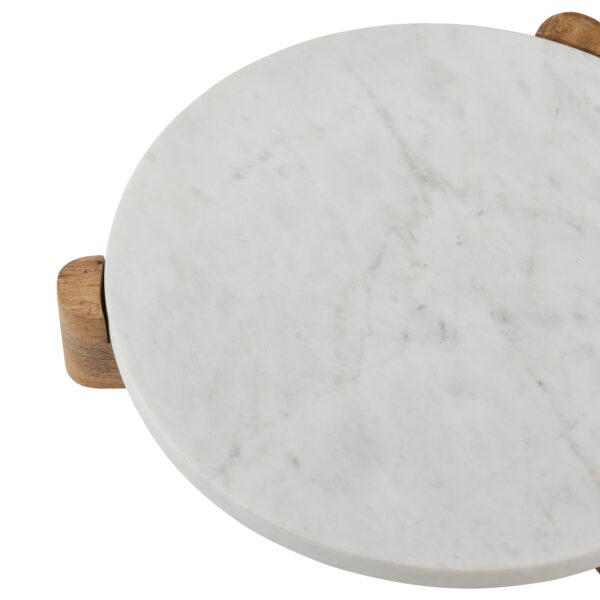 Renwil Lance Marble and Wood Tray — detail of the marble surface