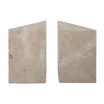 Renwil Attle Travertine Bookends - Set of 2 — rear view of the travertine surfaces
