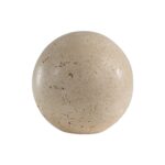 Renwil Cereza Travertine Sphere Sculpture — full view of the natural travertine sphere