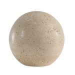 Renwil Cereza Travertine Sphere Sculpture — alternate view of the porous stone surface