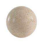 Renwil Cereza Travertine Sphere Sculpture — front view showing the flattened base