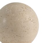 Renwil Cereza Travertine Sphere Sculpture — close-up of the natural pores and flat base