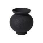 Renwil Cadiz VAS296 textured matte black cast aluminum vase, front view