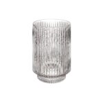 Renwil Amiens VAS287 fluted grey glass vase, front view