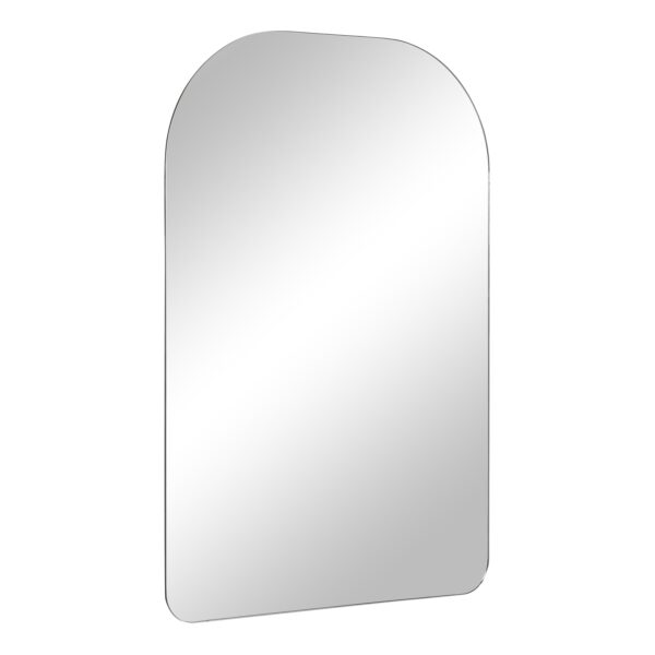 Renwil Chania Frameless Arch Vanity Mirror MT2695 - angled view of the clear mirror edge