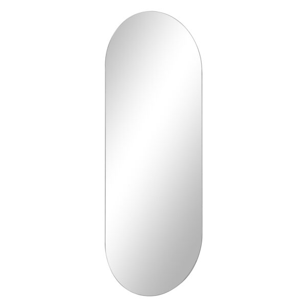 Renwil Kastelli Frameless Capsule Full Length Mirror MT2696 - angled view of the rounded full length mirror