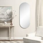 Renwil Kastelli Frameless Capsule Full Length Mirror MT2696 - capsule mirror styled vertically on a wall