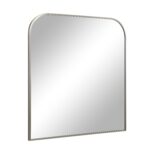Renwil Salma Brushed Nickel Arch Wall Mirror MT2720 - angled view of slim plated frame