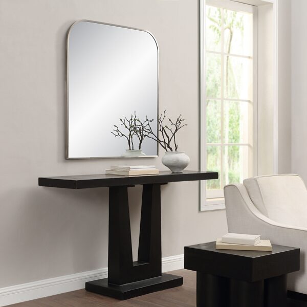 Renwil Salma Brushed Nickel Arch Wall Mirror MT2720 - mirror styled above a console