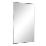 Renwil Spili Polished Nickel Rectangular Wall Mirror MT2700 - angled view of the slim stainless steel frame