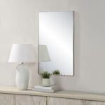 Renwil Spili Polished Nickel Rectangular Wall Mirror MT2700 - rectangular mirror styled above a console