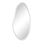 Renwil Anogia Beveled Organic Vanity Mirror MT2697 - angled view of the frameless tapered mirror