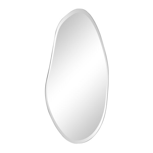 Renwil Anogia Beveled Organic Vanity Mirror MT2697 - angled view of the frameless tapered mirror