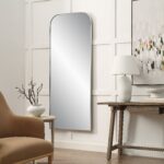 Renwil Samia Brushed Nickel Full-Length Mirror MT2721 - full-length mirror styled on a wall