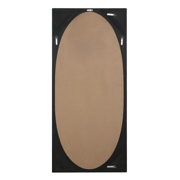 Renwil Sitia Walnut Finish Pine Full Length Mirror MT2698 - rear view showing mounting and safety hardware