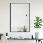 Renwil Reynolds Black Framed Wall Mirror MT1851 — room setting above a desk